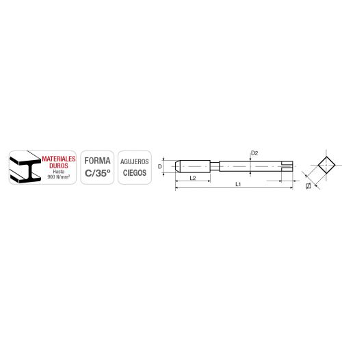 HSS rosca métrica DIN 371 Imcoinsa